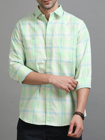Retro Vibes Green Checkered Shirt