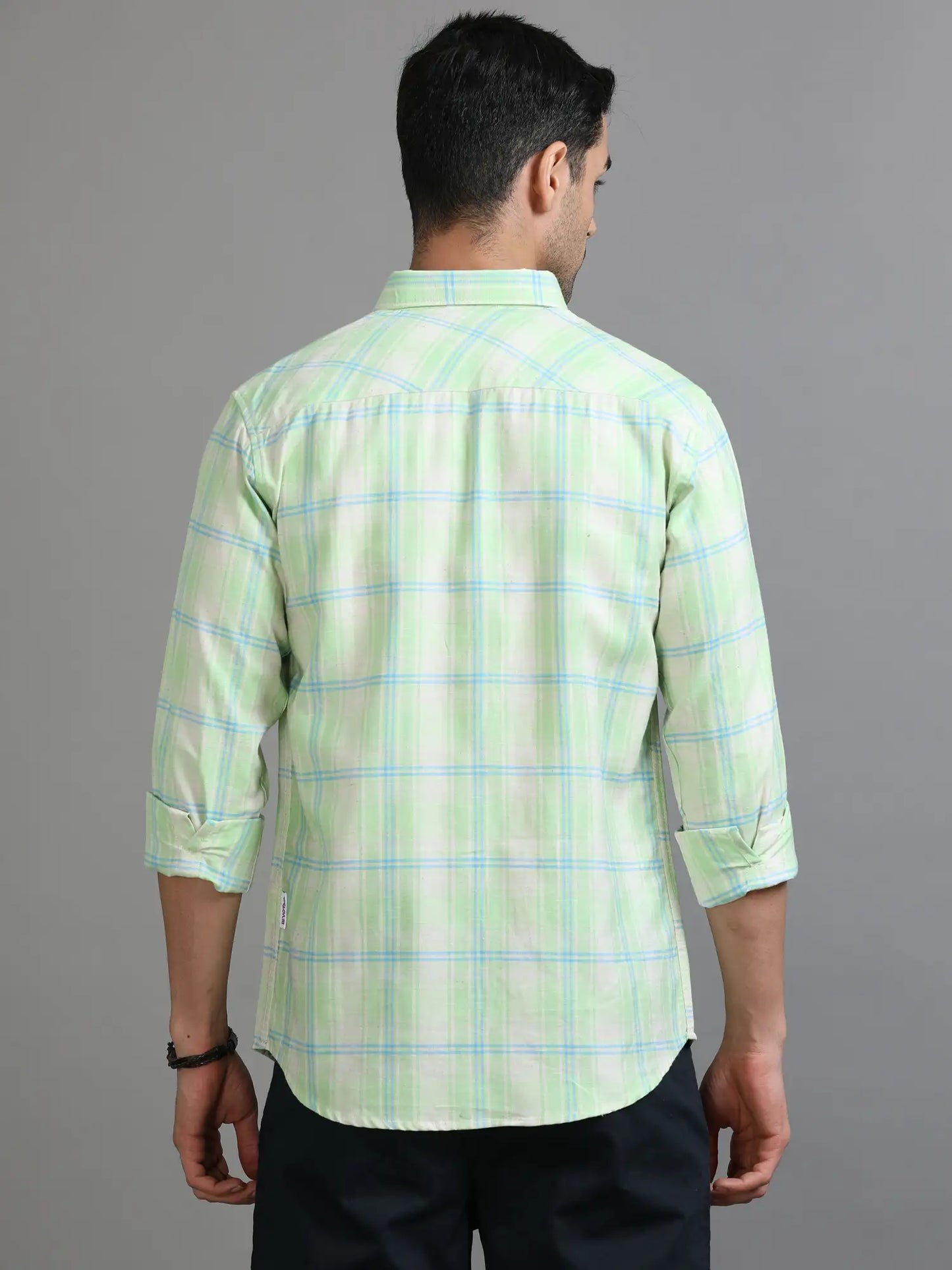 Green Checkered Shirt for Men 