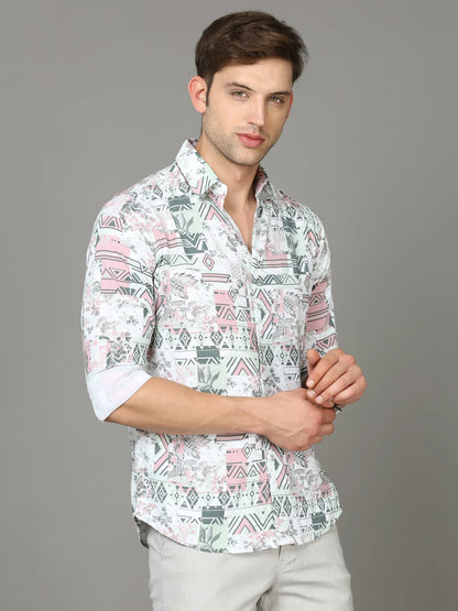 Bold Gentility: Pink Rayon Shirt for Confident Style