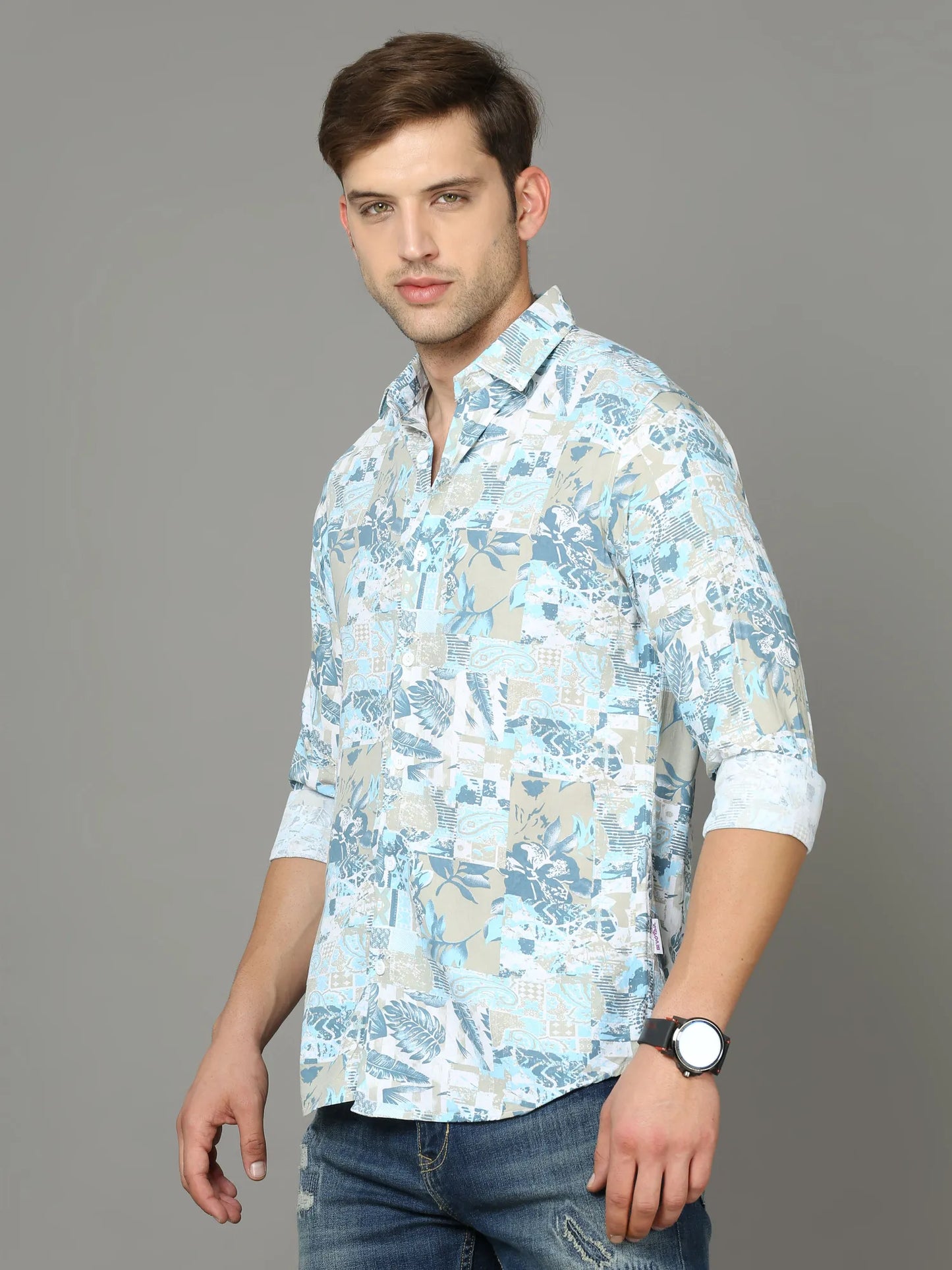 Blue Rayon Shirt for Men