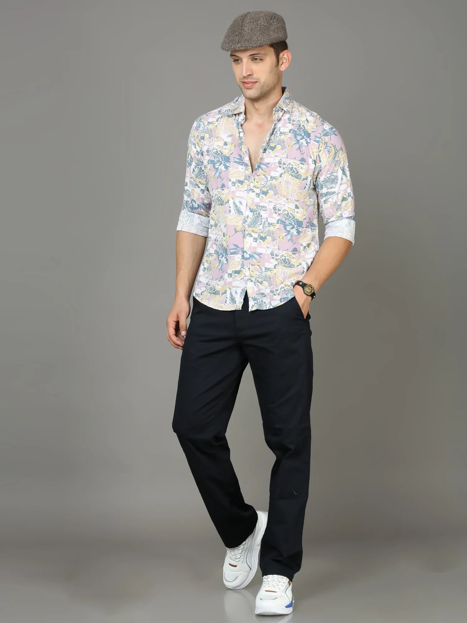 Pink Rayon Shirt for Men