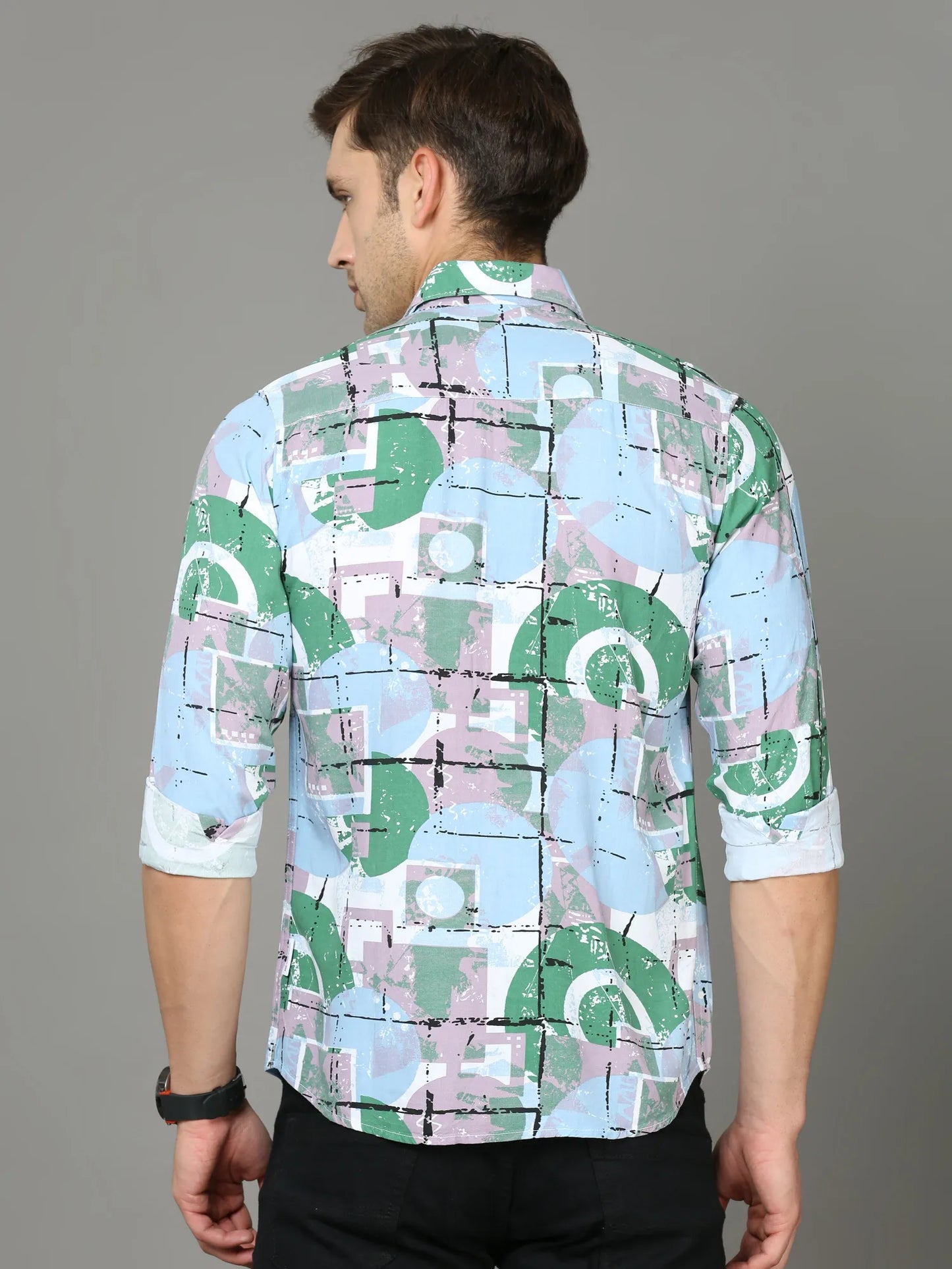 Green Rayon Shirt for Men