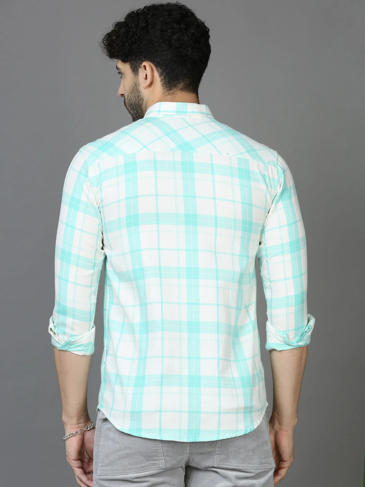 Vibrant Green Lush Checkered Shirt for Men 