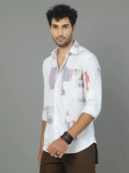  Red Printed Shirt for Men