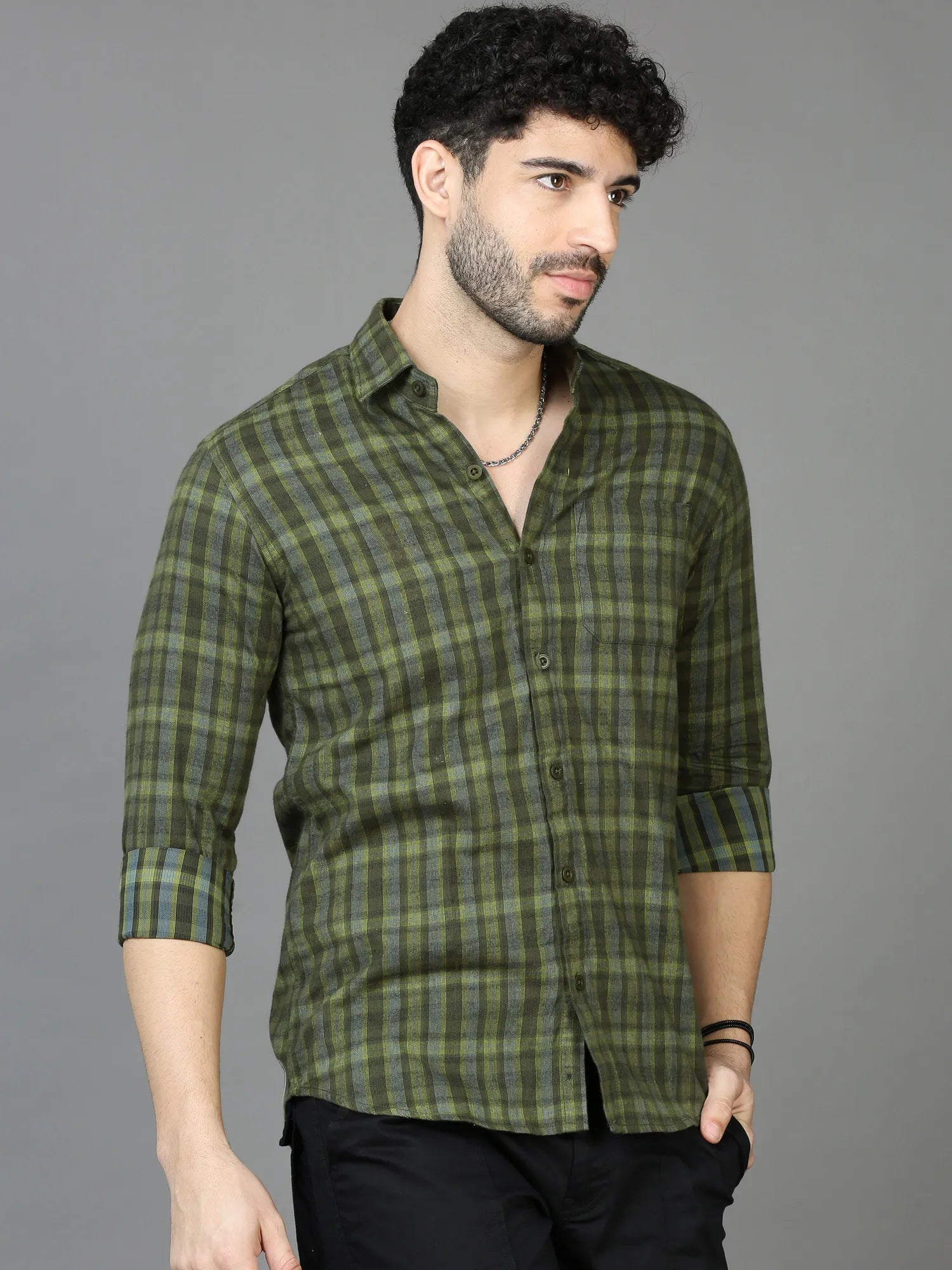Embrald Touch Checkered Shirt for Men 