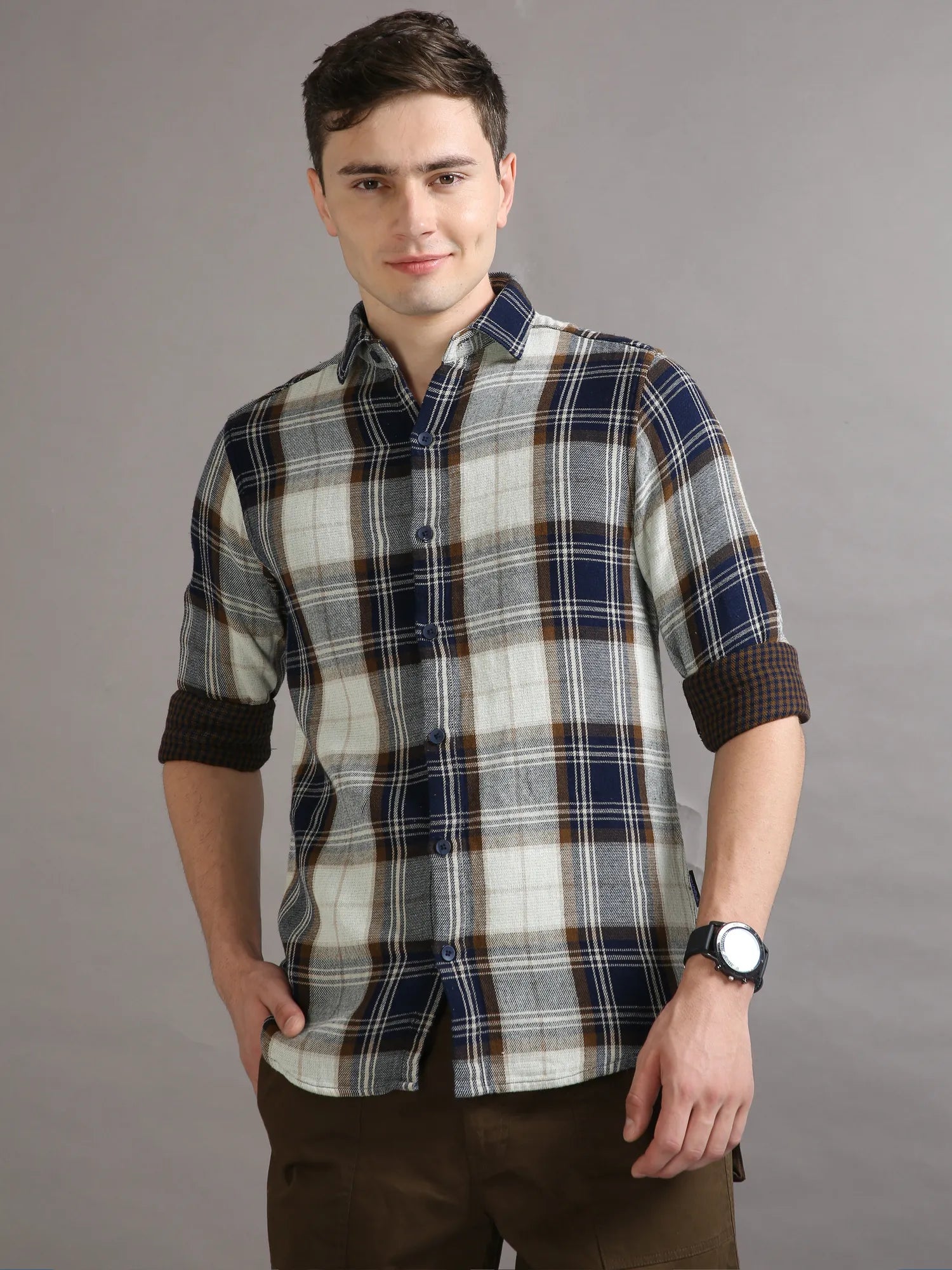 Bright and beaming Yellow Checkered Shirt for Men 
