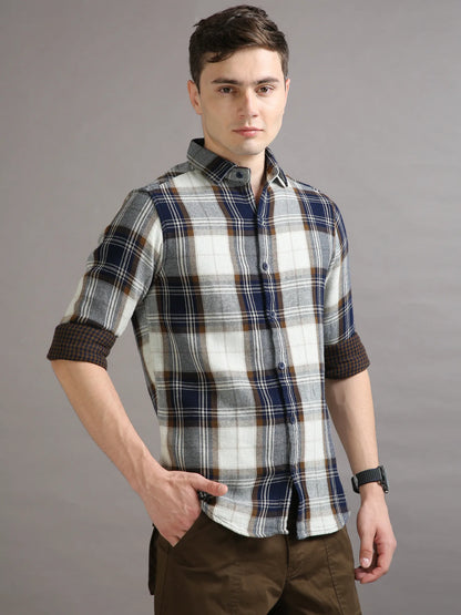 Bright and beaming Yellow Checkered Shirt for Men 
