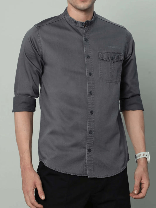 Grey Cargo Shirt for Men