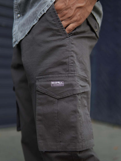 Charcoal Grey Stylish Cargo Pants Mens