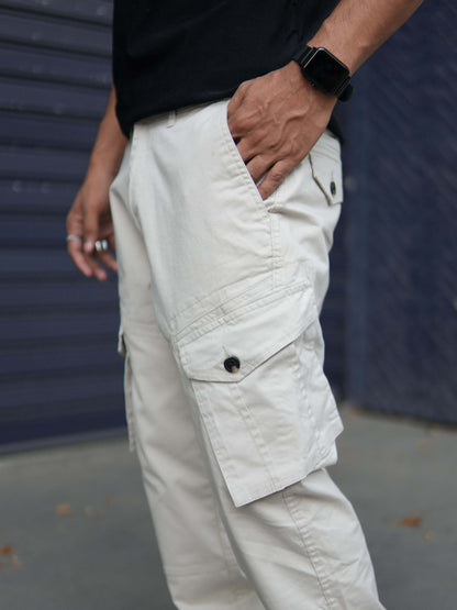 Timberwolf Cream Cargo Pants for Men