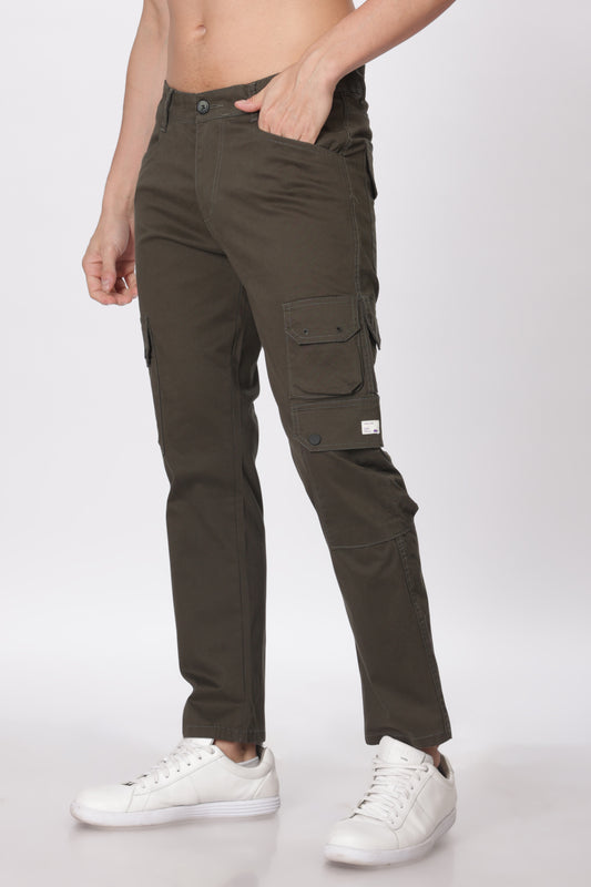 Olive Green Comfort Fit Cargo Pants