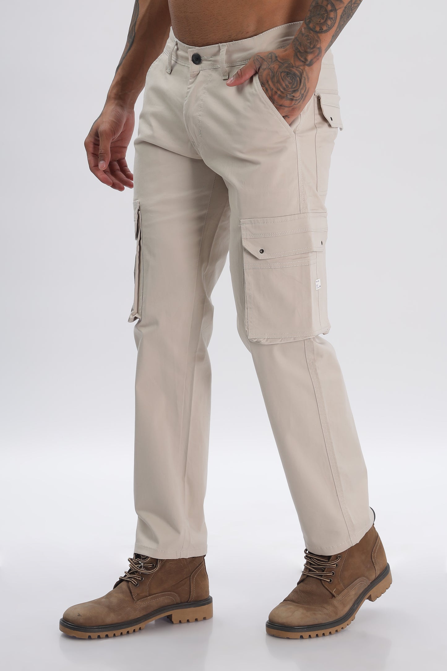 Ash Grey Comfort Fit Cargo Pants