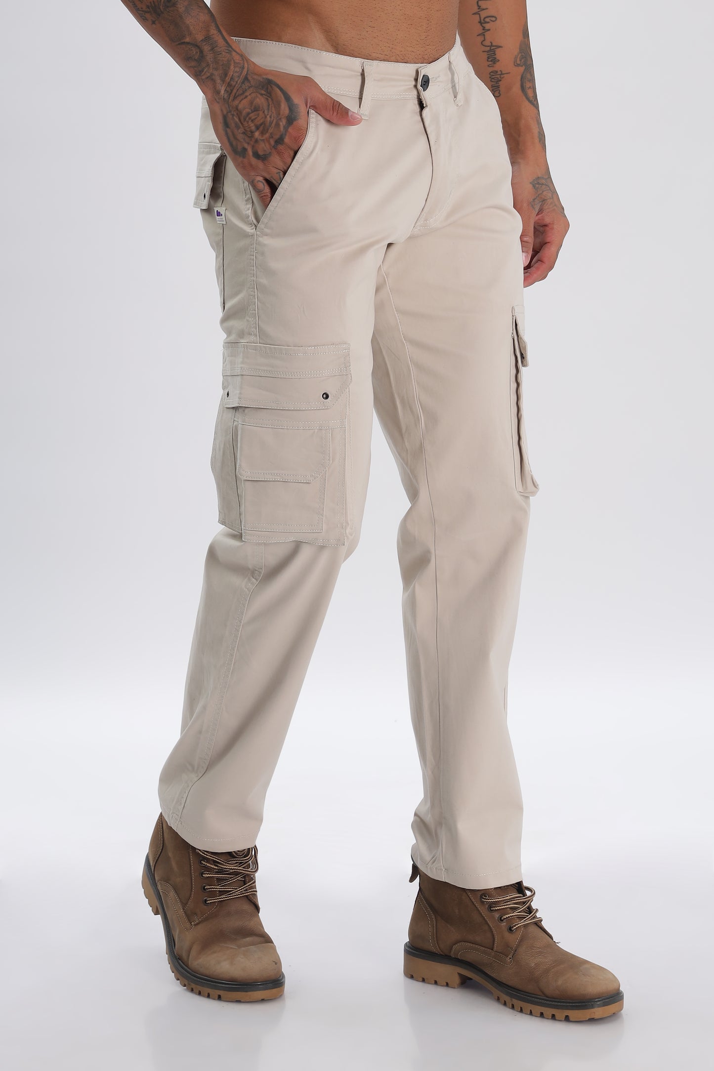 Ash Grey Comfort Fit Cargo Pants