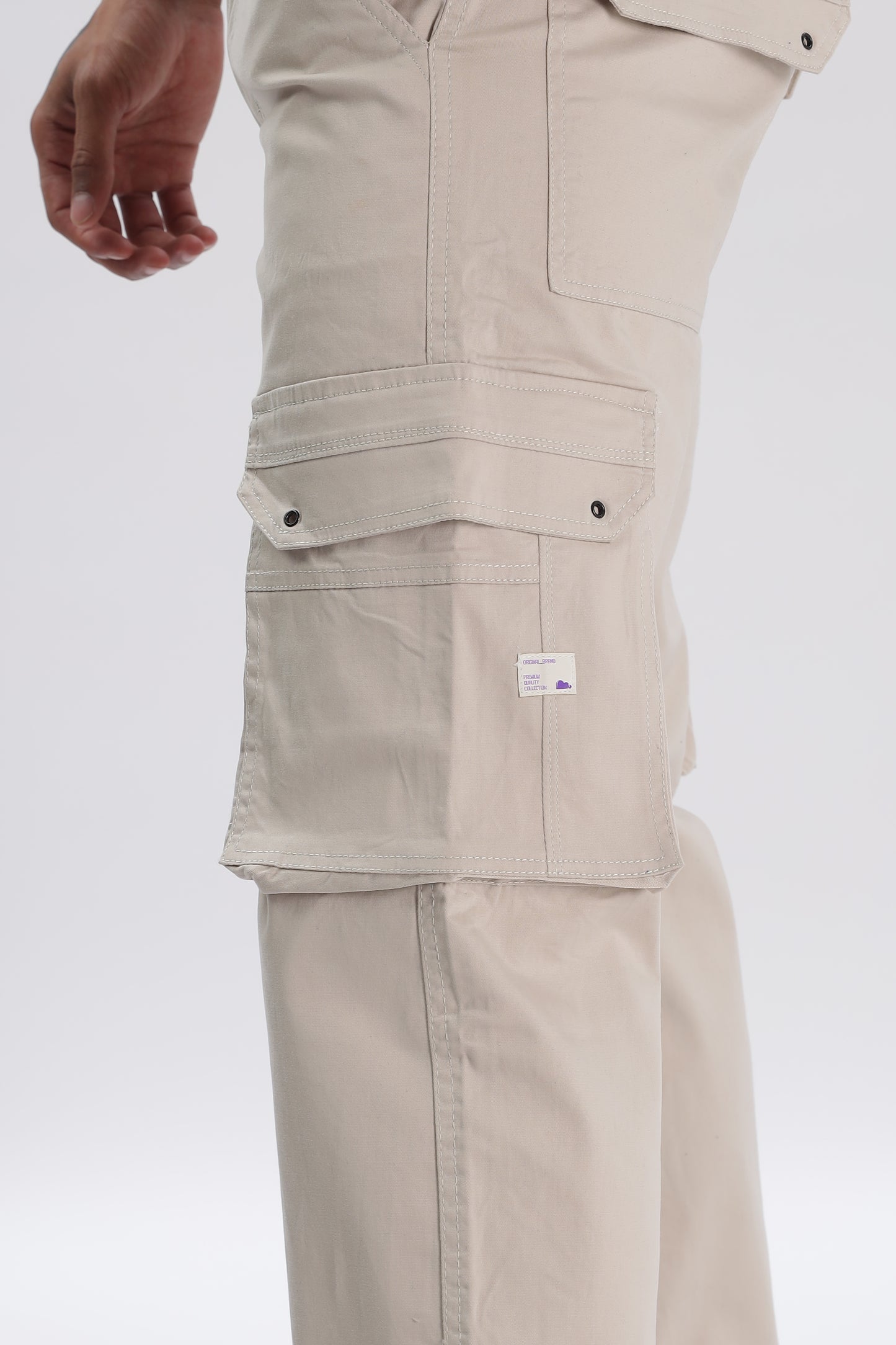 Ash Grey Comfort Fit Cargo Pants