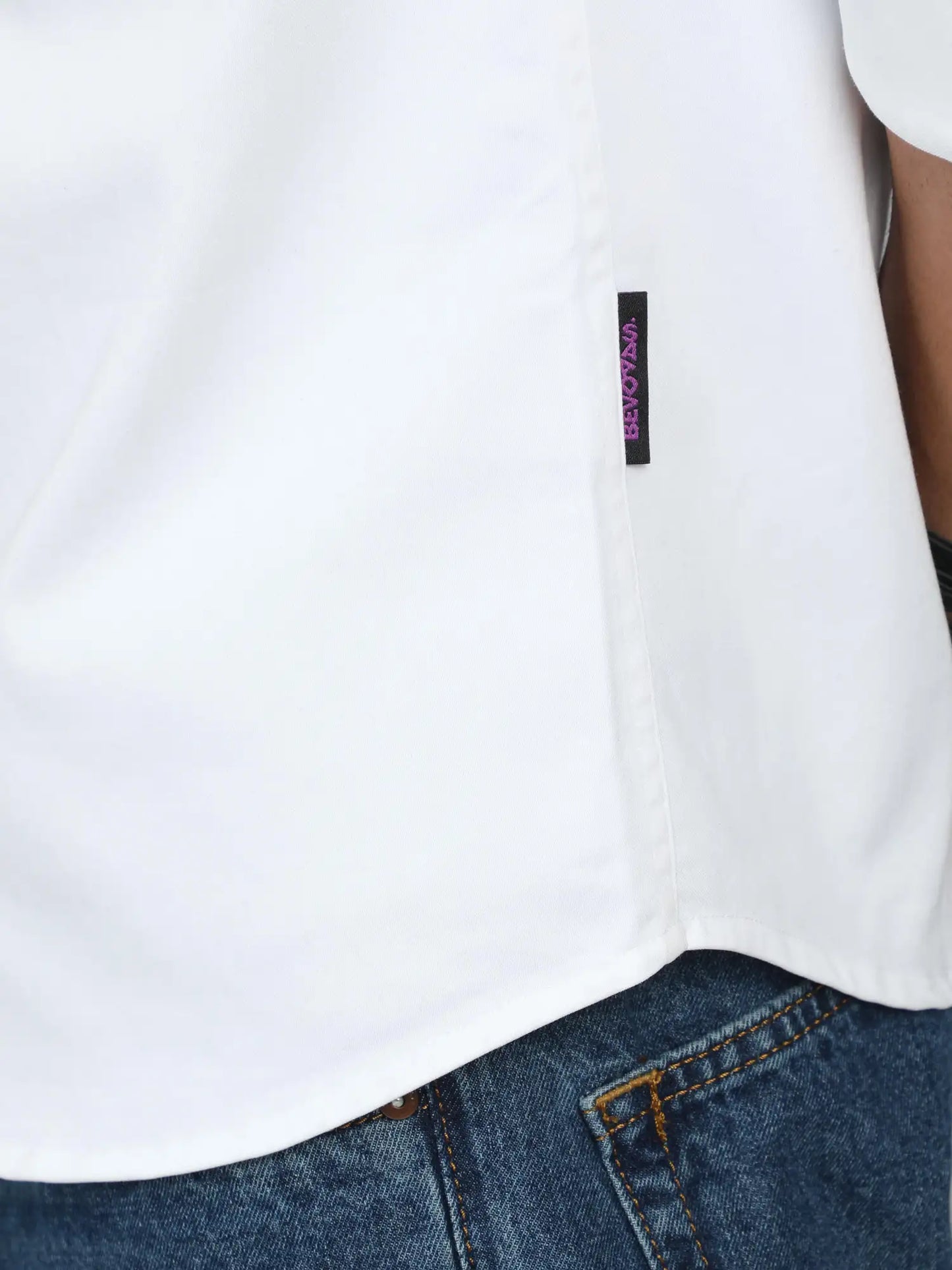 Classic White Canvas double pocket Shirt for Men 