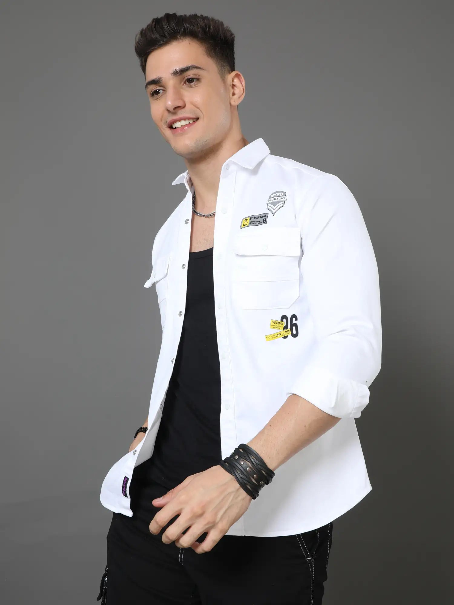 Shirt White Canvas Belt Men's Timeless White Canvas Shirt