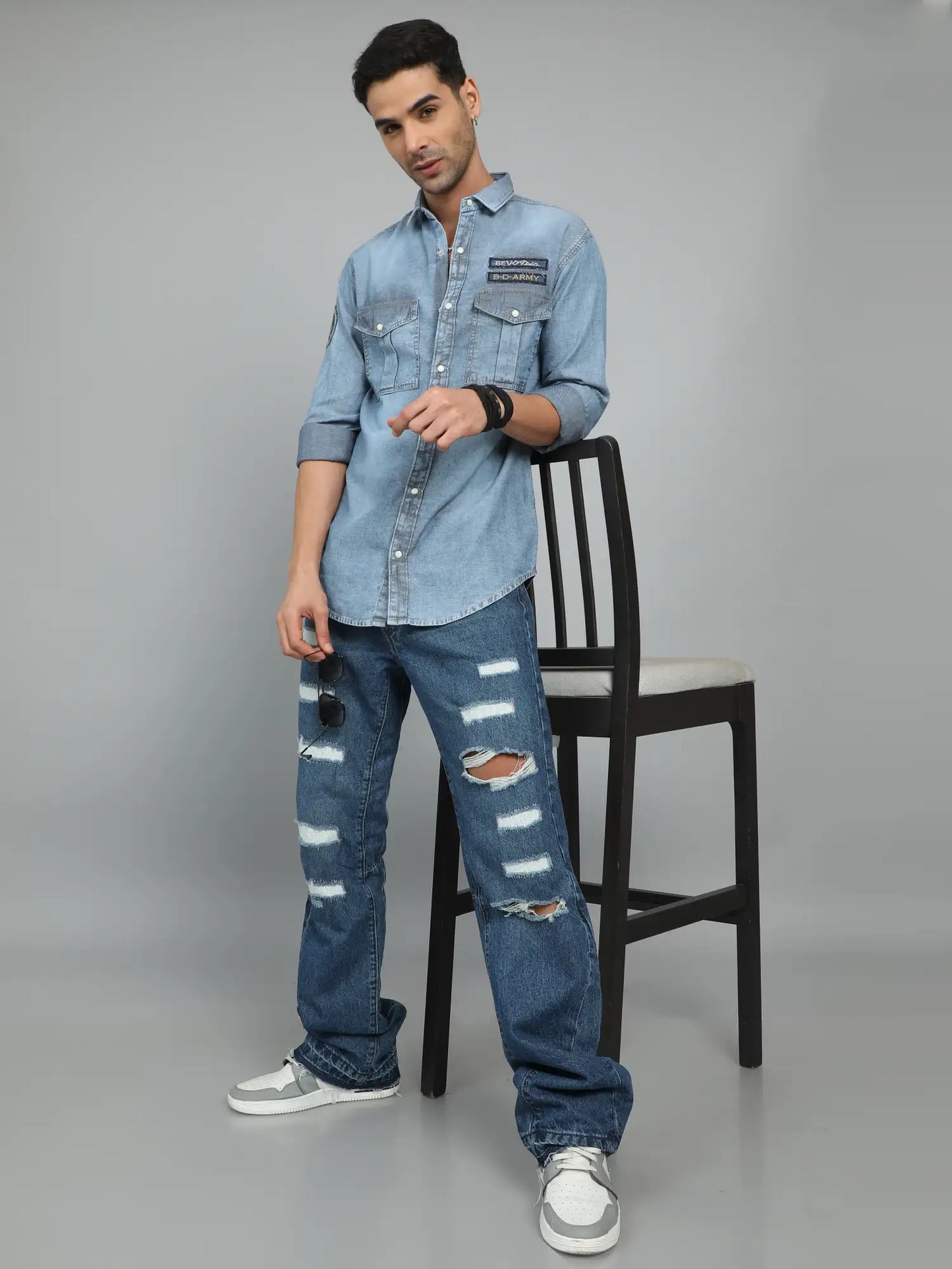 Indigo Daze Denim Dobby Shirt for Men 