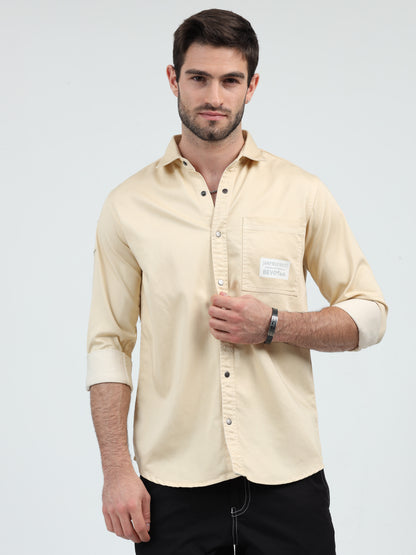 Yellow Cargo Shirt for Men 