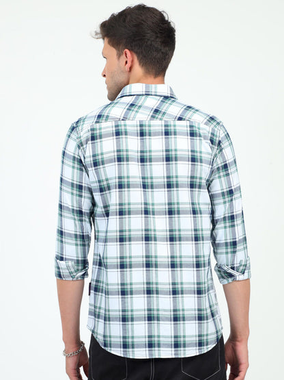 Leafy Green Classic Indigo Checkered Shirt