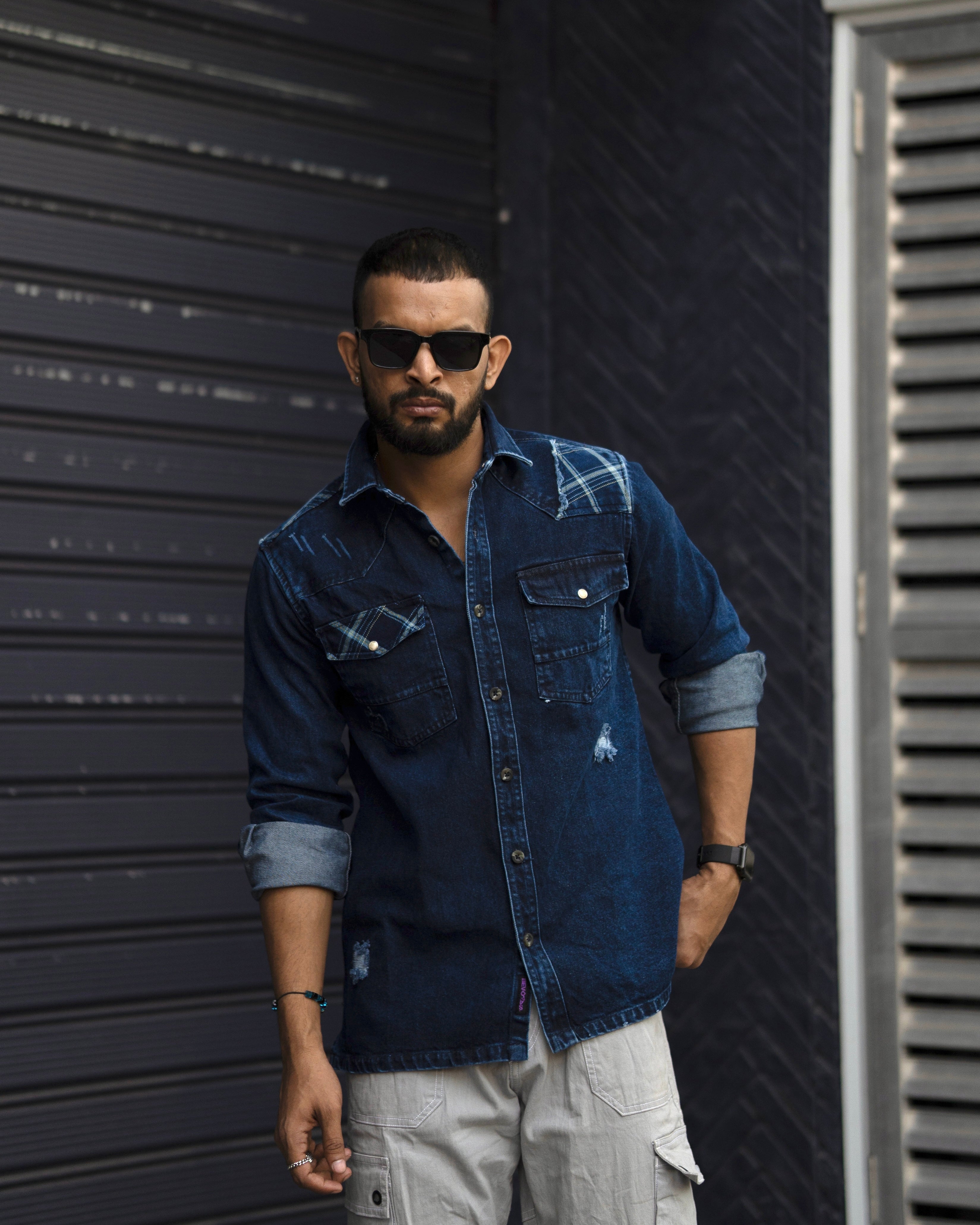 Buy Regrowth Men Dark Blue Denim Casual Full Sleeves Shirt Online at Best  Prices in India - JioMart.