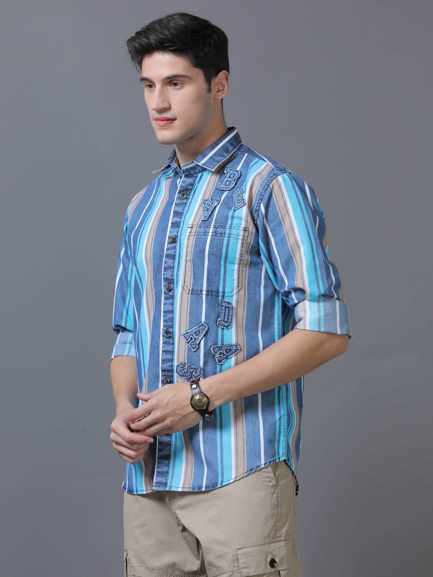 Indigo Blue Striped Shirt