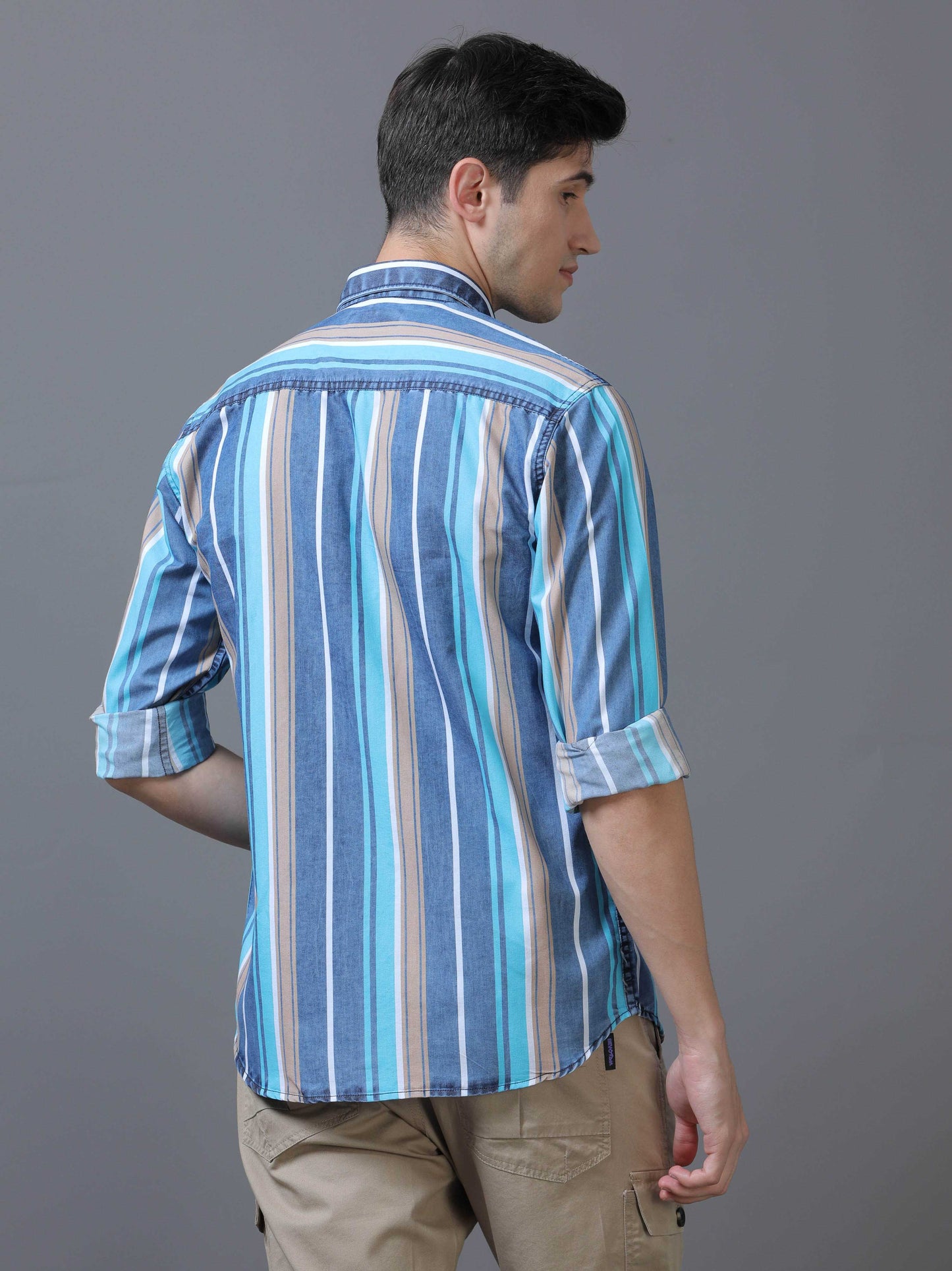 Indigo Blue Striped Shirt