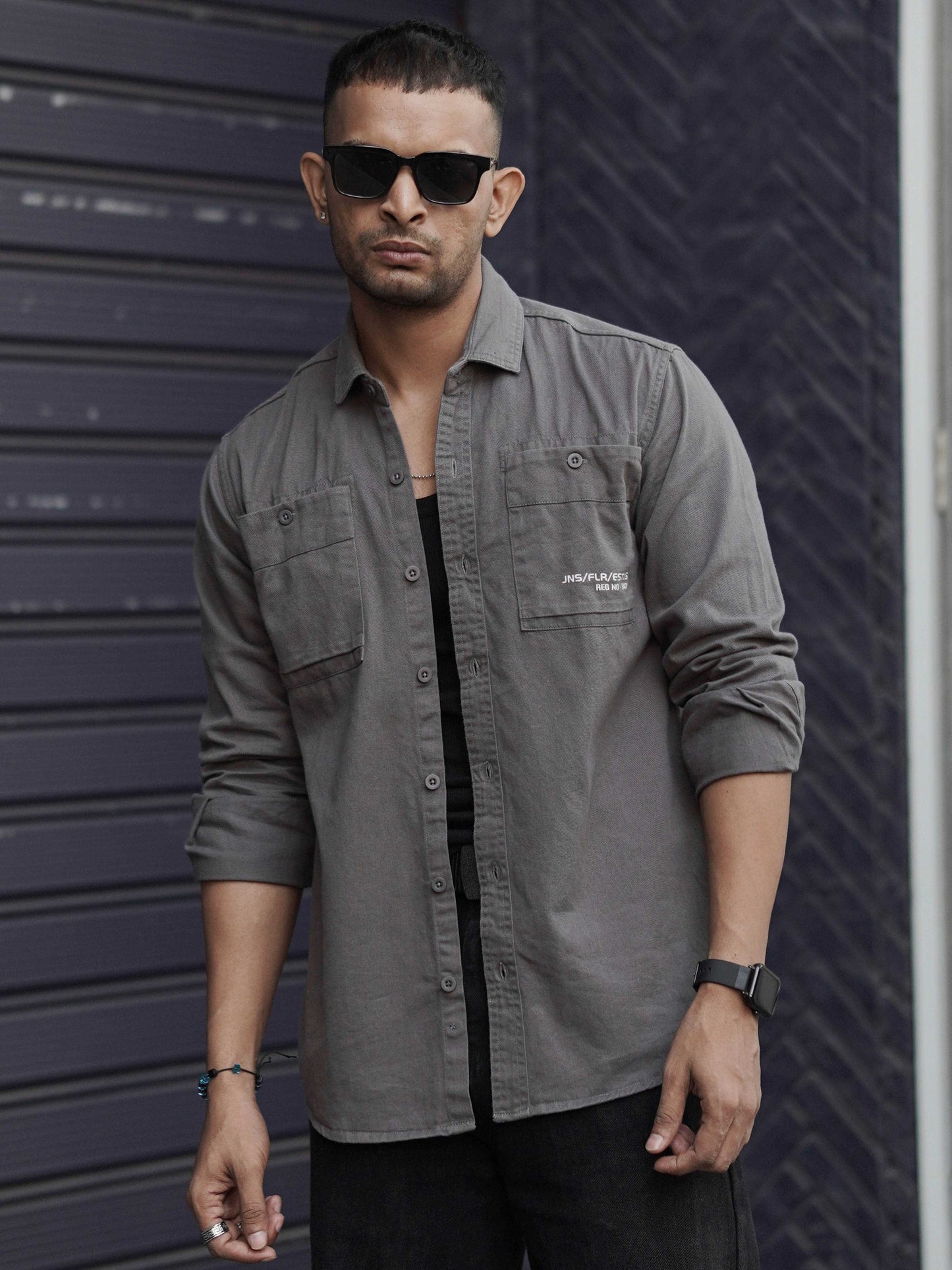 Ash Grey Solid Shirt