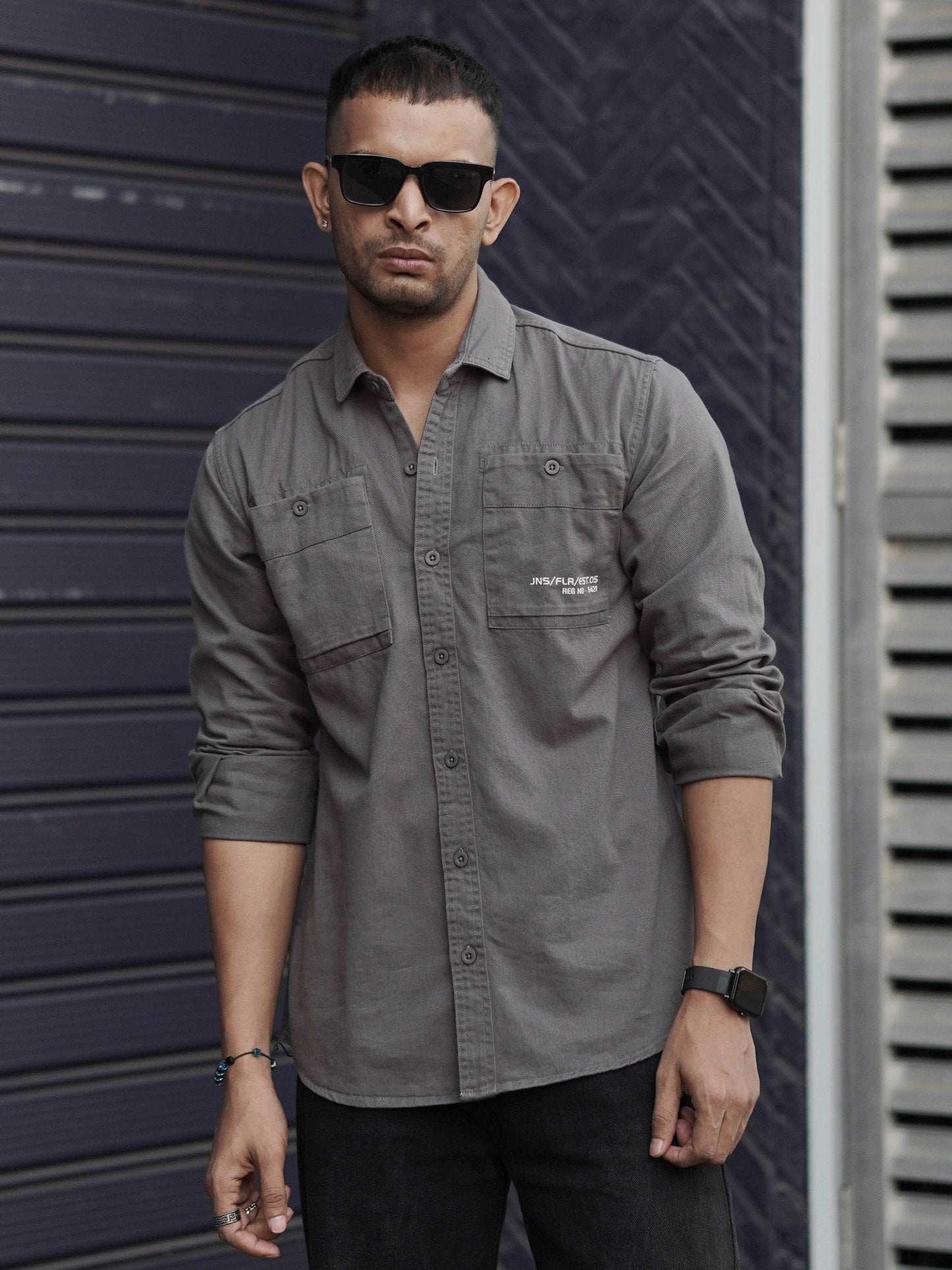 Ash Grey Solid Shirt