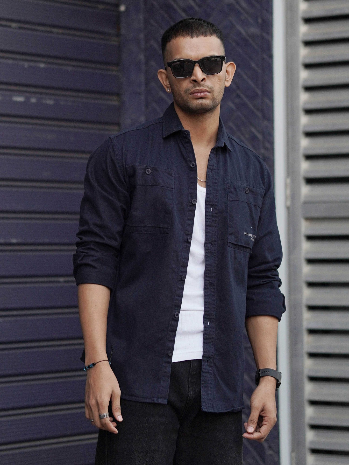 Navy Indigo Solid Shirt