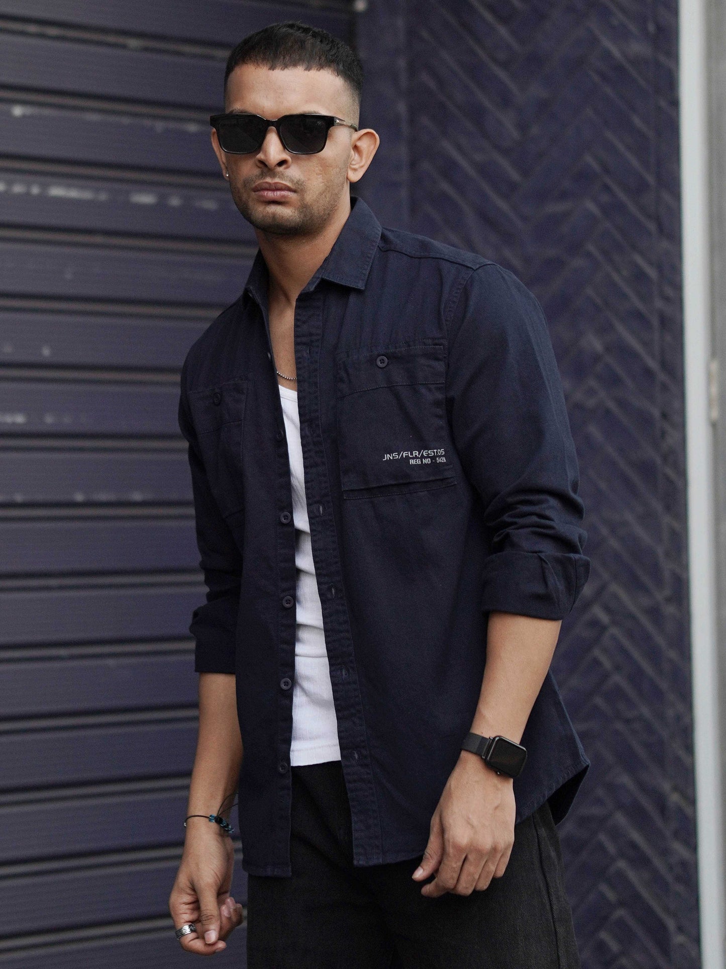 Navy Indigo Solid Shirt