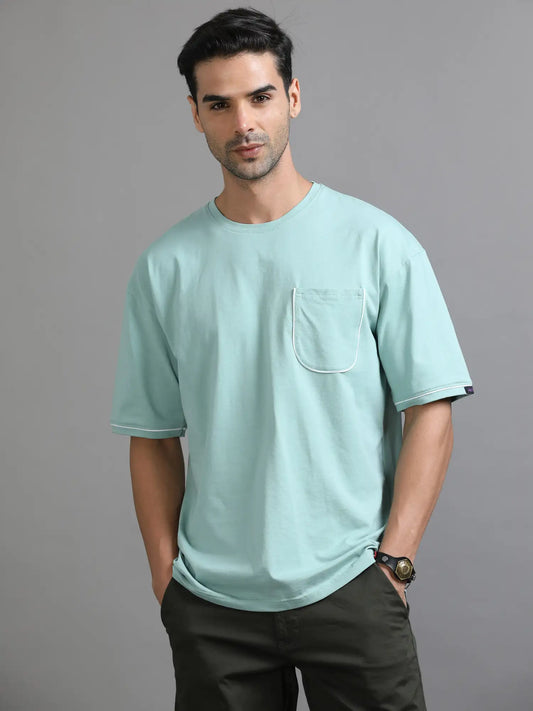 Green Dropshoulder T Shirt for Men