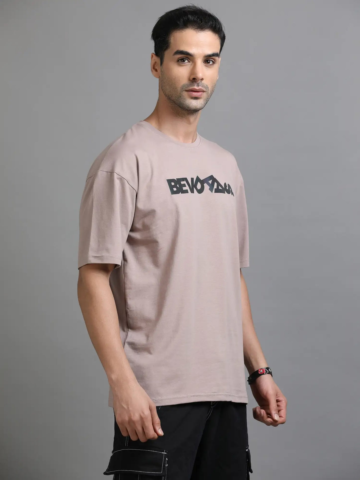 Brown Drop Shoulder T Shirt for Men