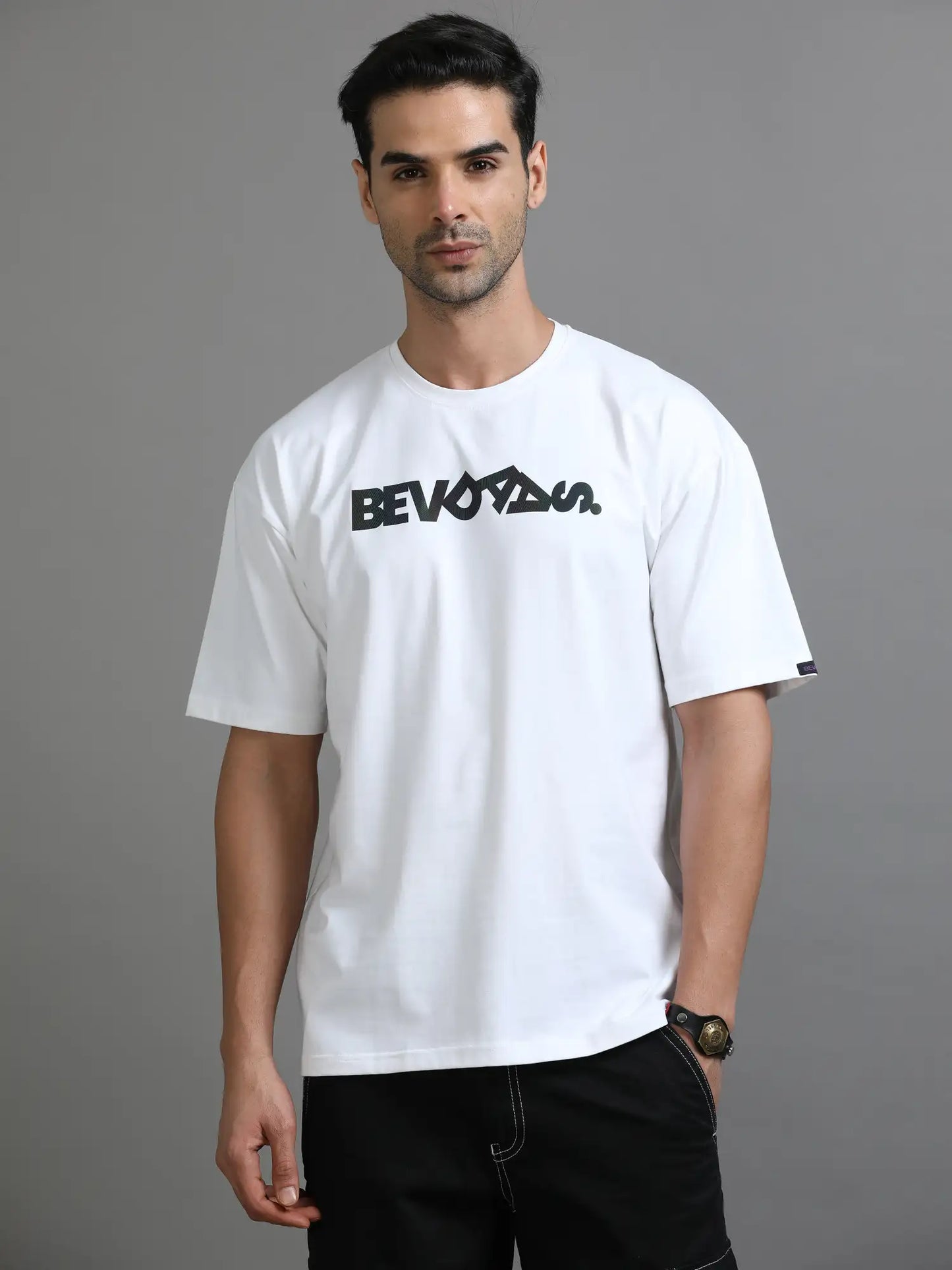 White Out Dropshoulder Bevdaas Oversized Dropshoulder Tshirt