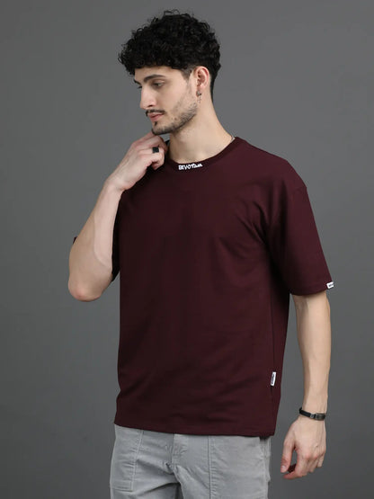 Burgundy Bliss Luxe Comfort Oversized Dropshoulder Tshirt
