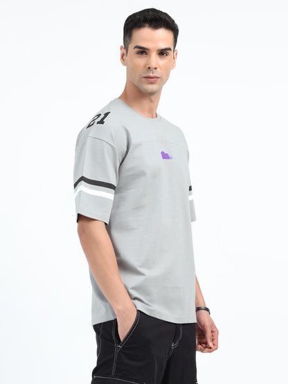 Grey Drop Shoulder T Shirt for Men