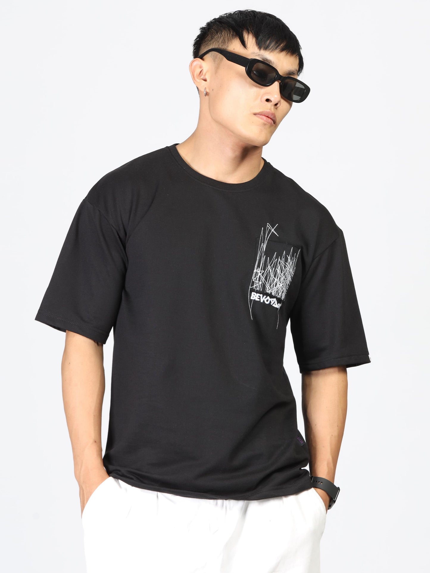 Comfortable Black Embroidered T Shirt for Men