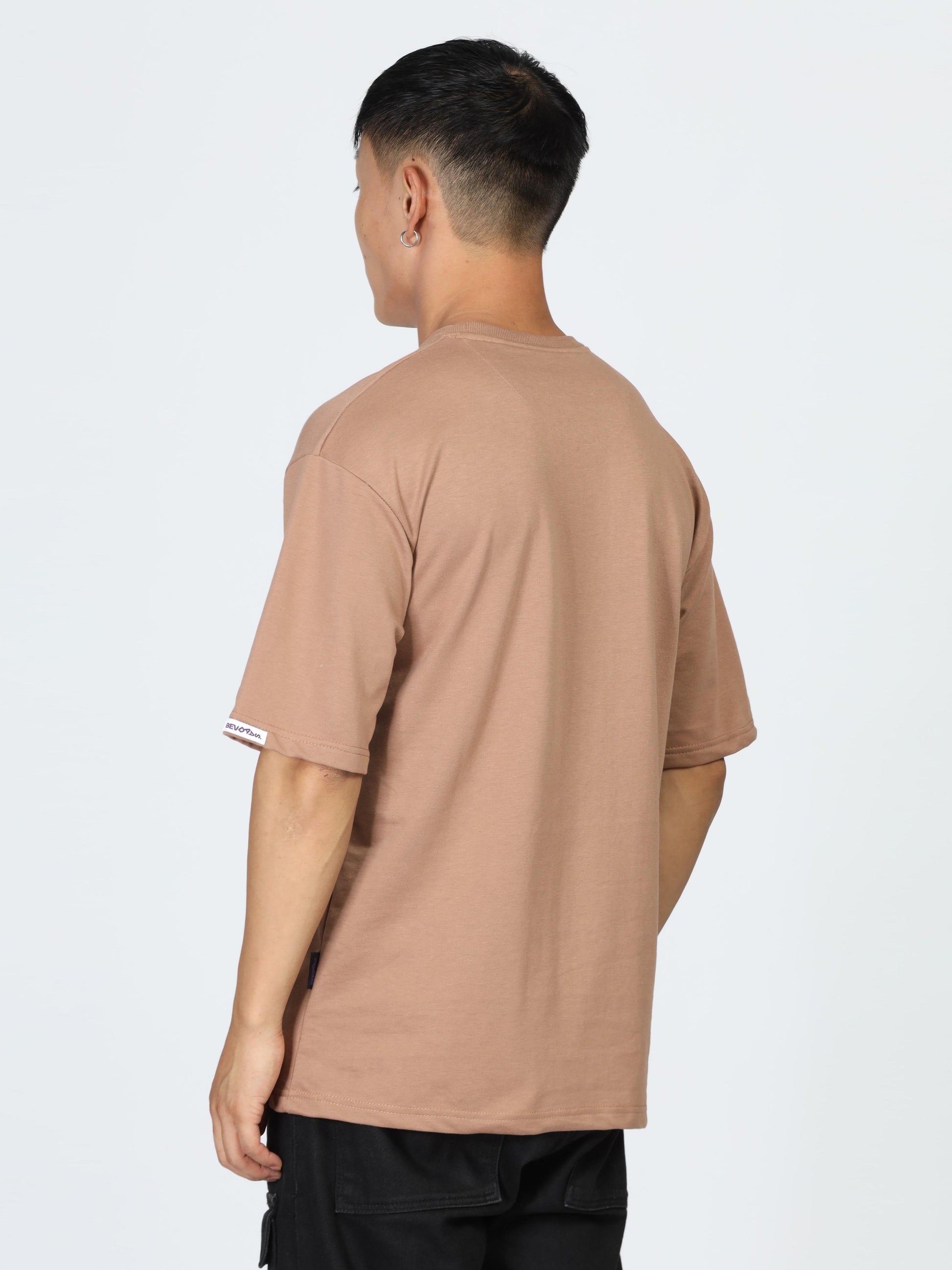 Brown Embroidered T Shirt Mens 