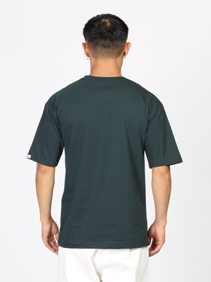 Lunar Green Drop Shoulder T Shirt for Men