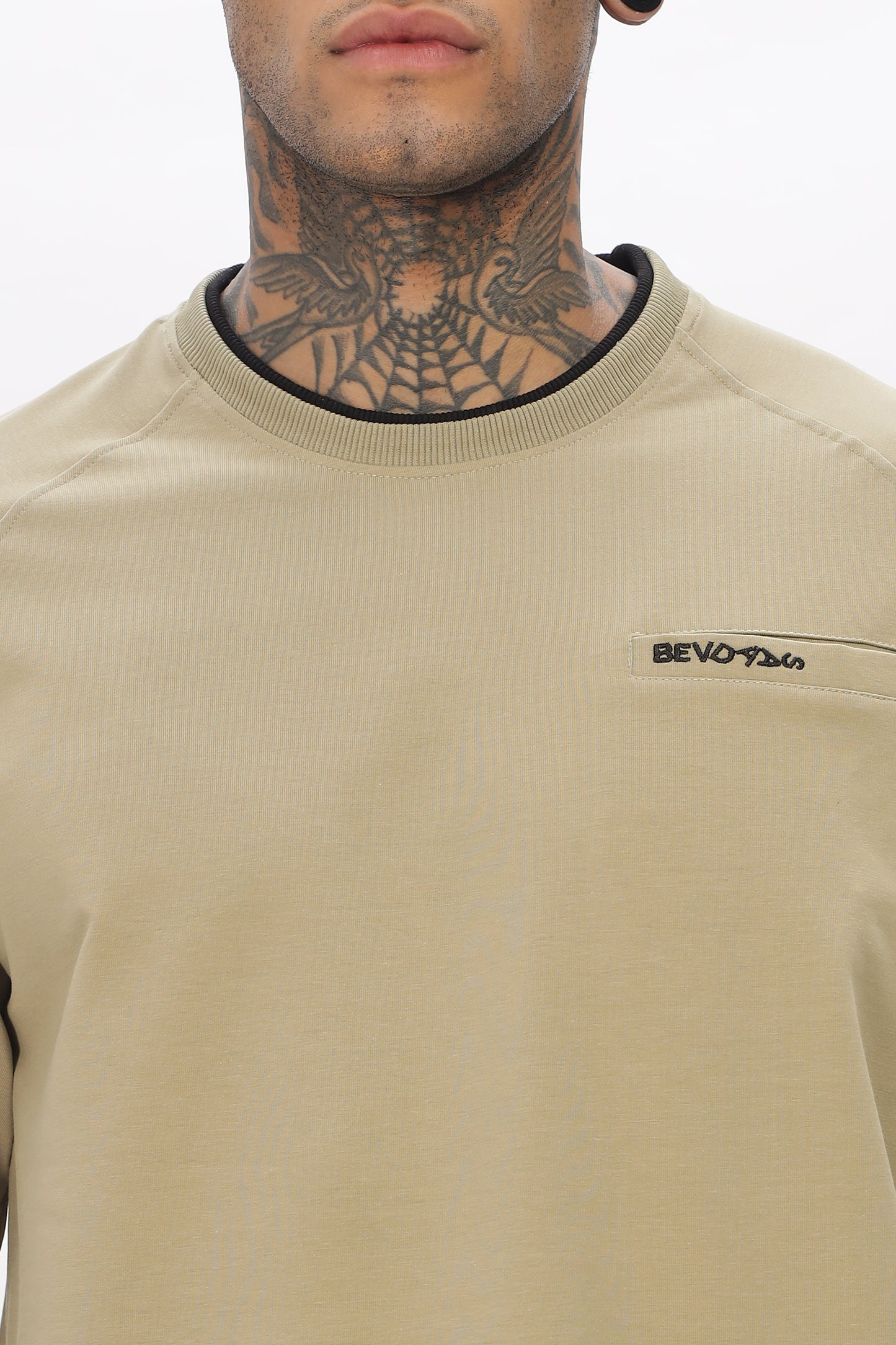 Beige Drop Shoulder T Shirt For Men