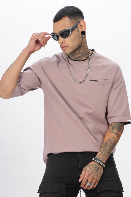 Pink Drop Shoulder T Shirt For Men