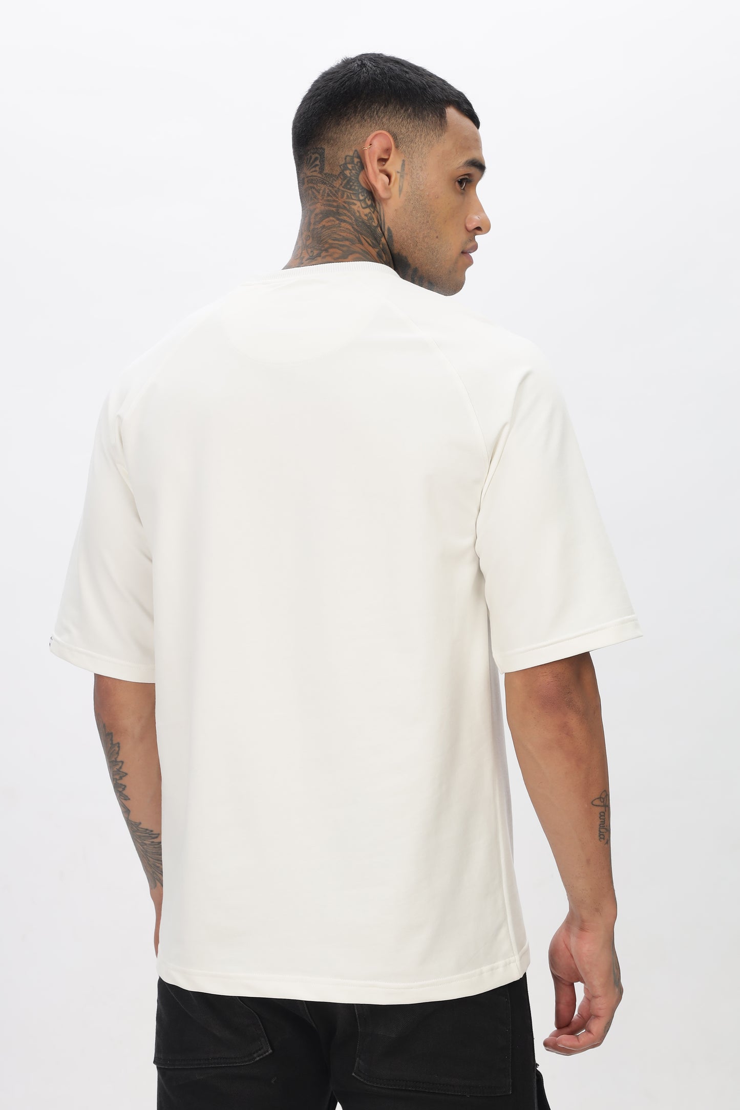 White Drop Shoulder T Shirt For Men