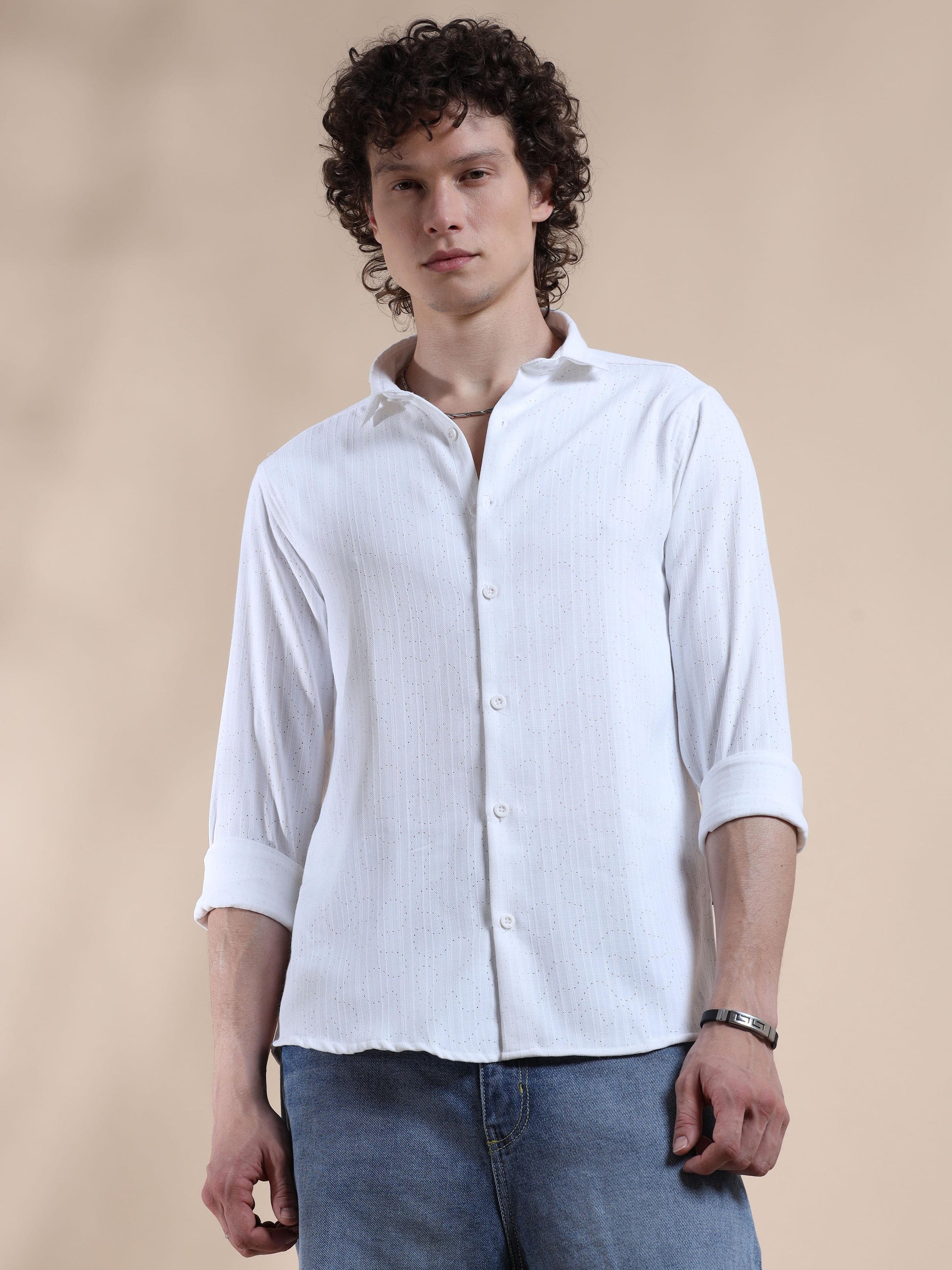 White Breeze Mens Cotton Summer Shirts