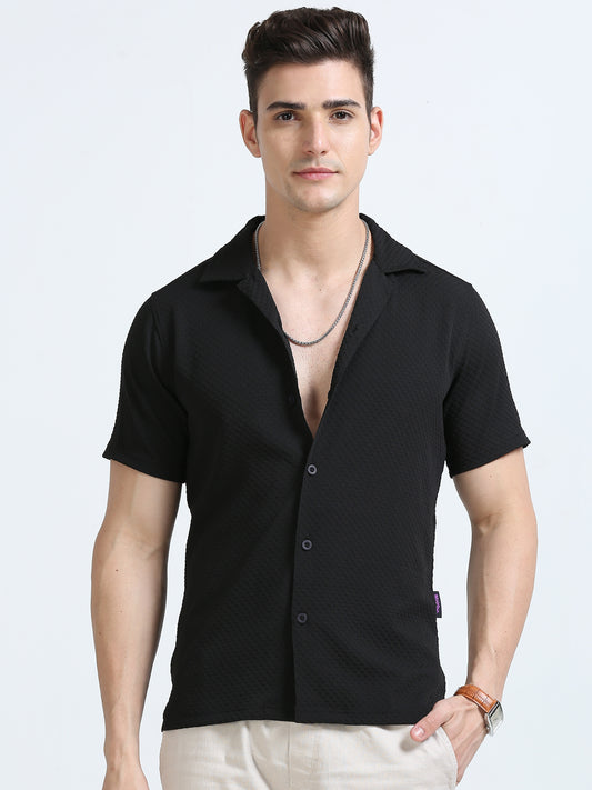 Black Texture Chic Shirt