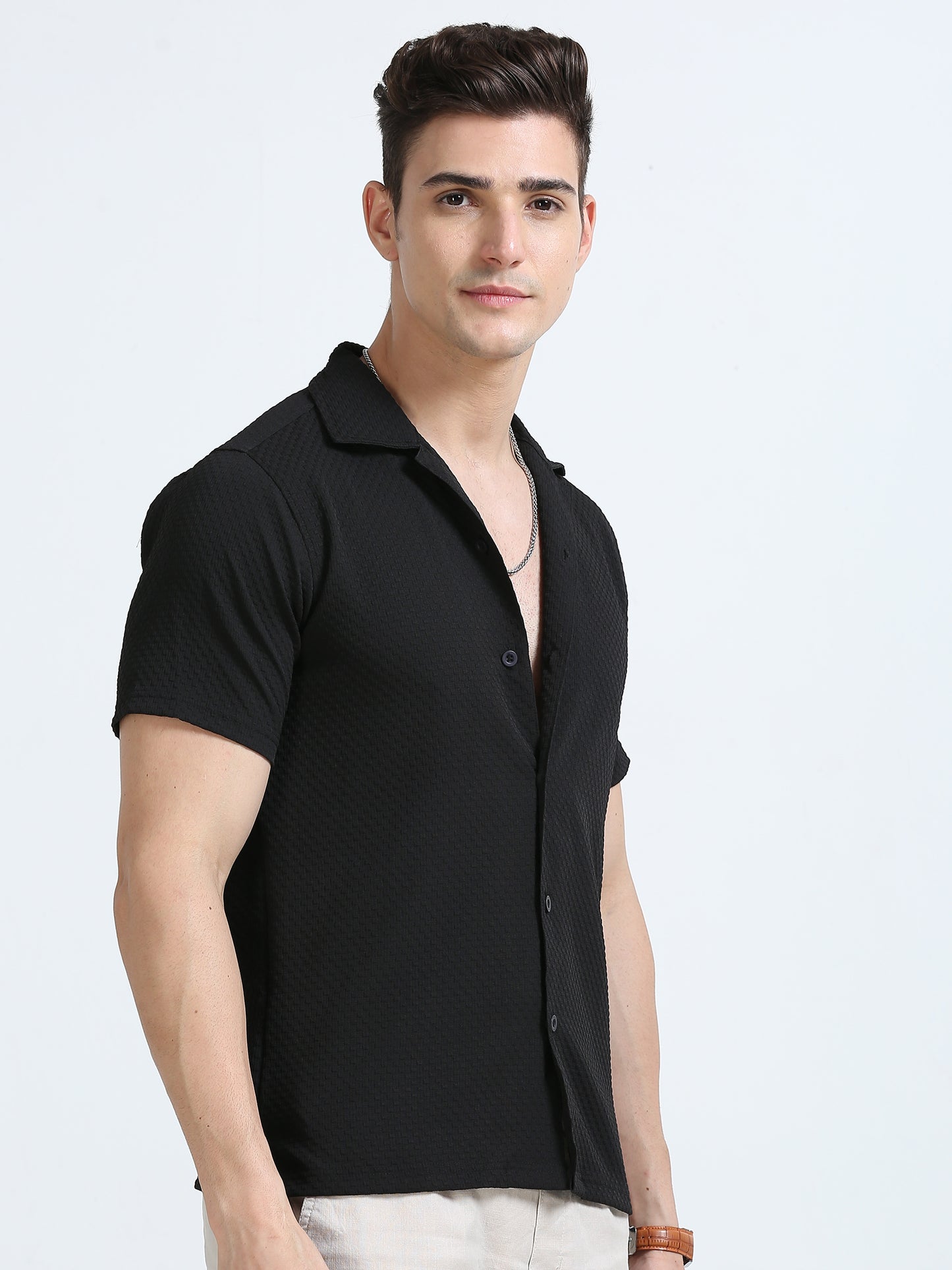 Black Texture Chic Shirt