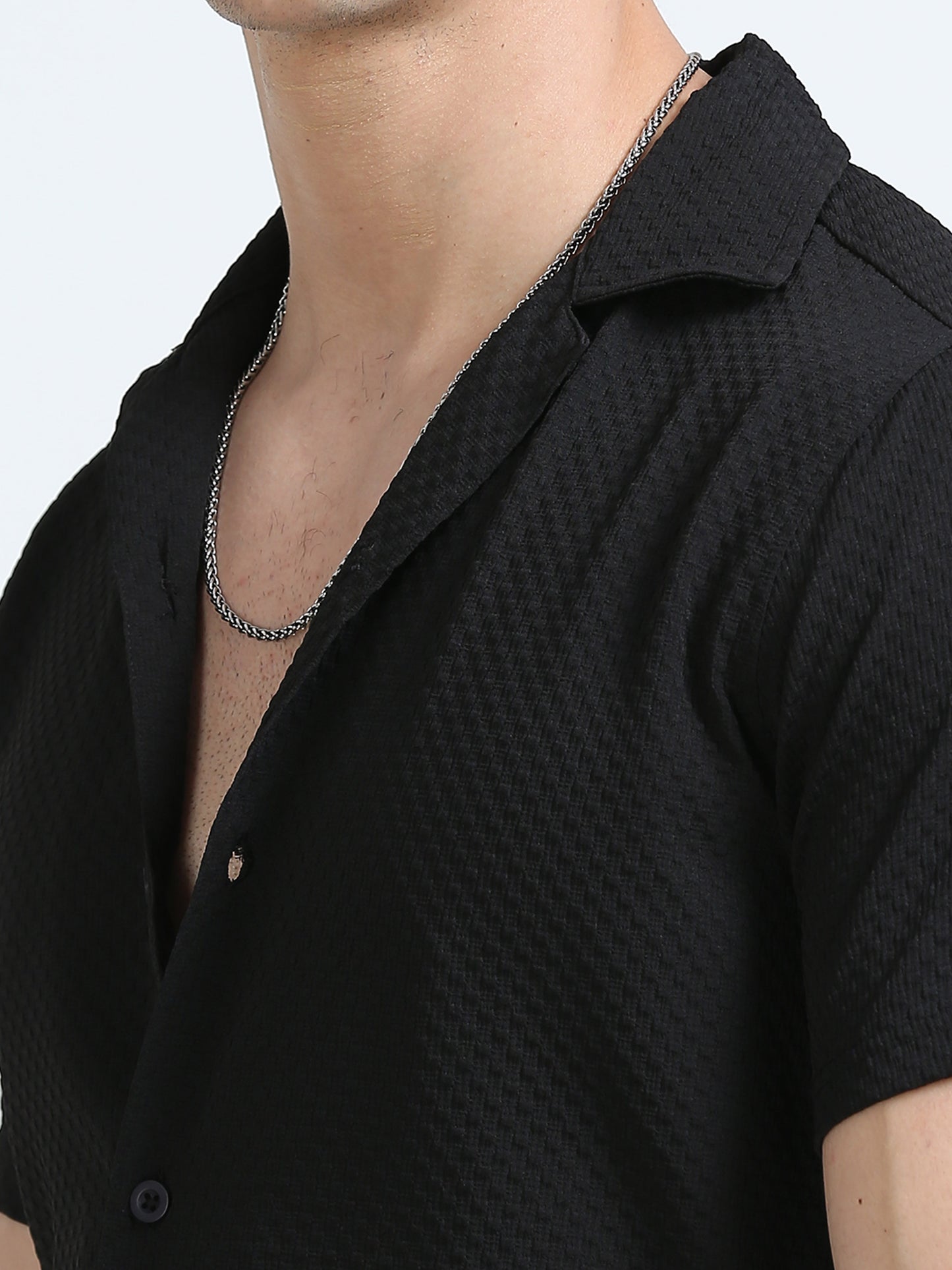 Black Texture Chic Shirt