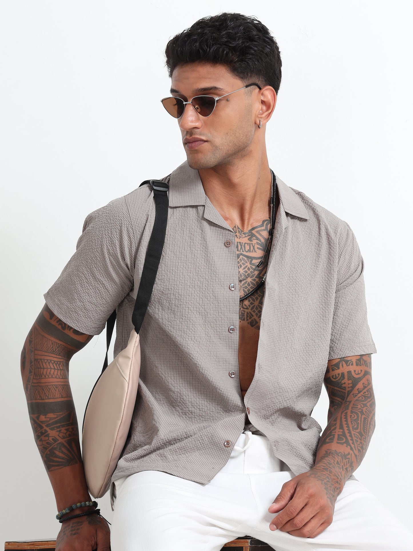 Beige Men's Resort Shirt