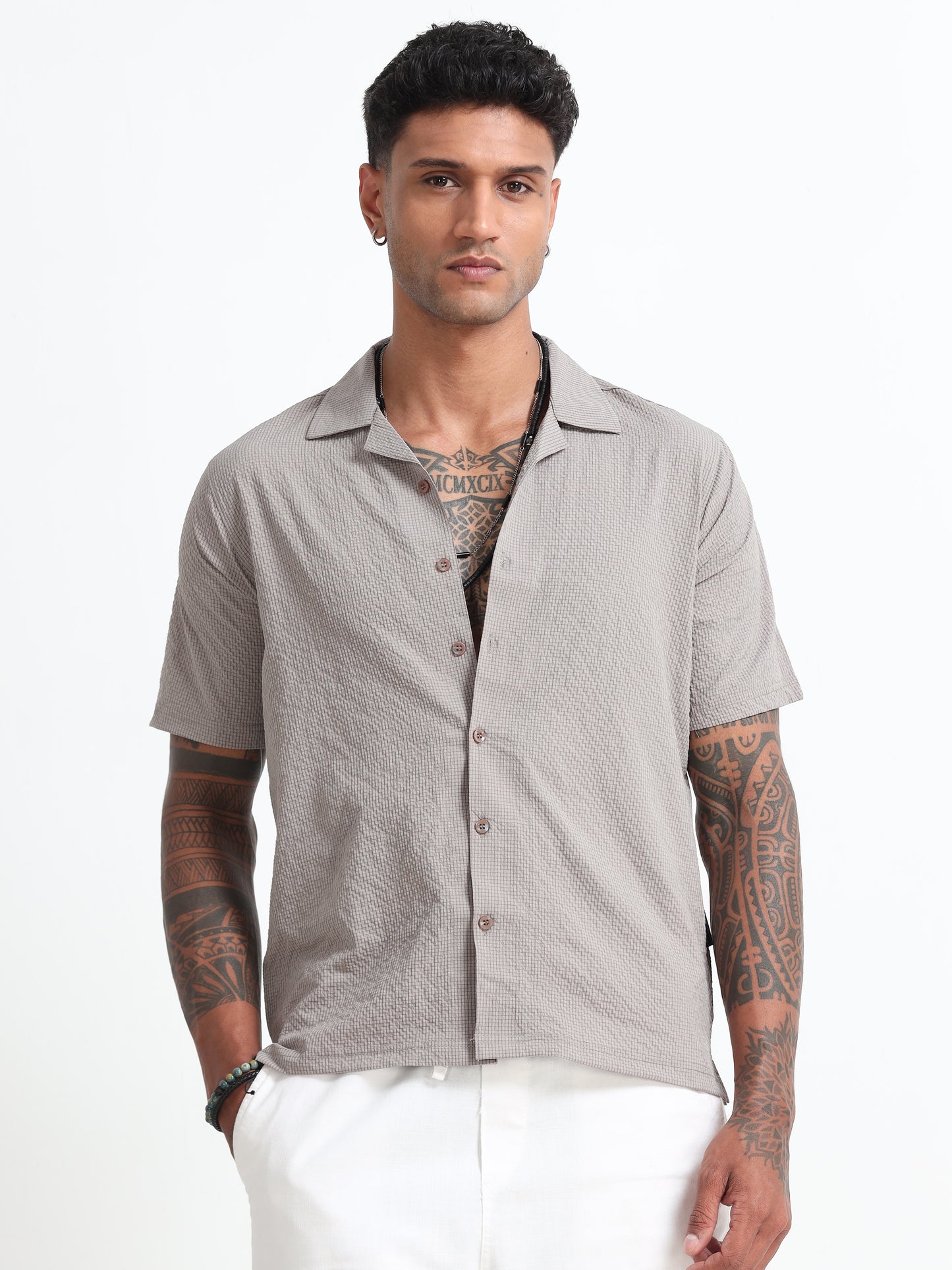 Beige Men's Resort Shirt