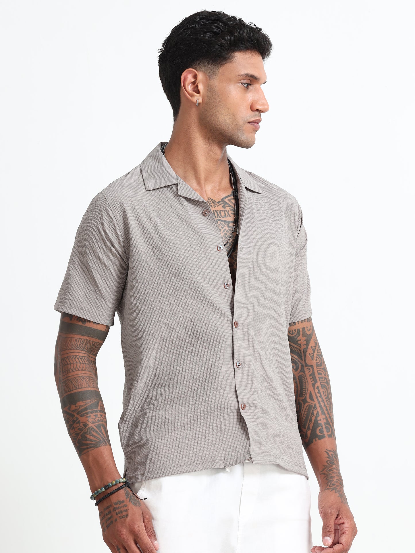 Beige Men's Resort Shirt