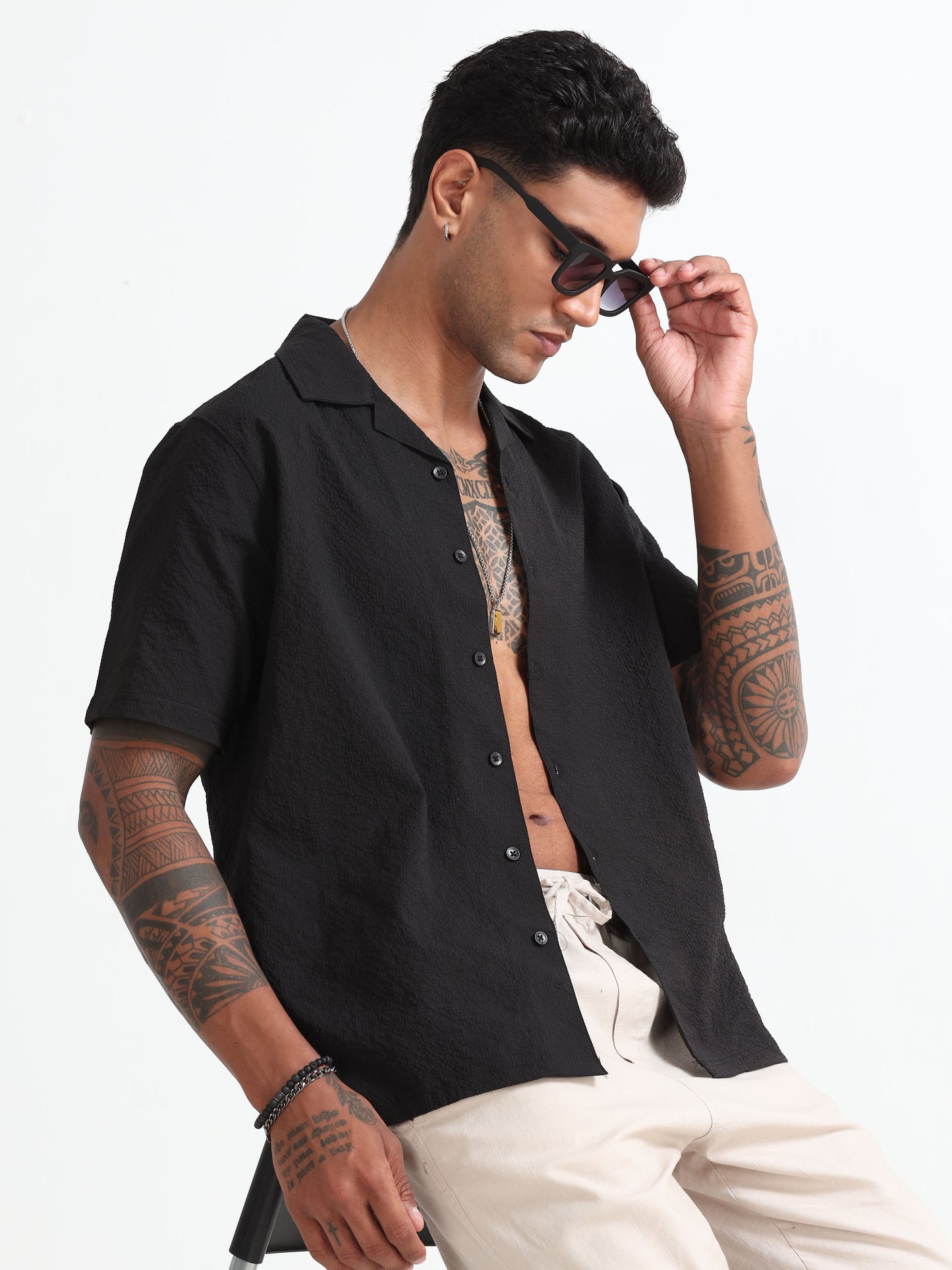 Black Men's Resort Shirt