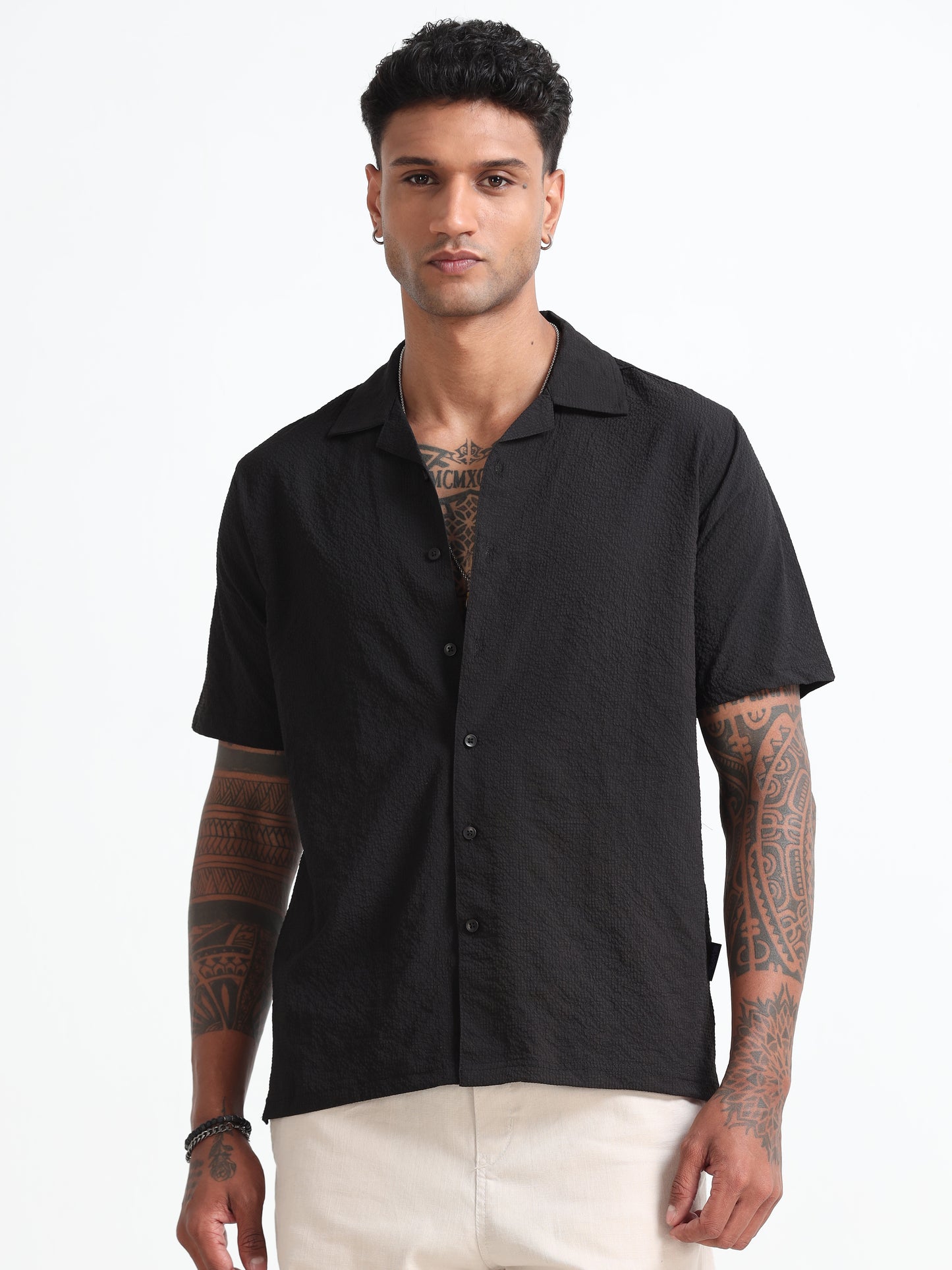 Black Men's Resort Shirt